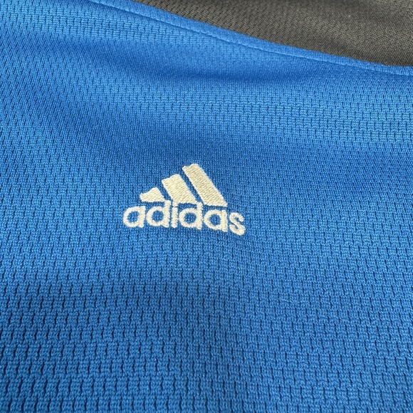 Adidas Long Sleeve Heavyweight‎ Shirt Size L Large Blue Black Stripes Y2K 2006 - Picture 2 of 9